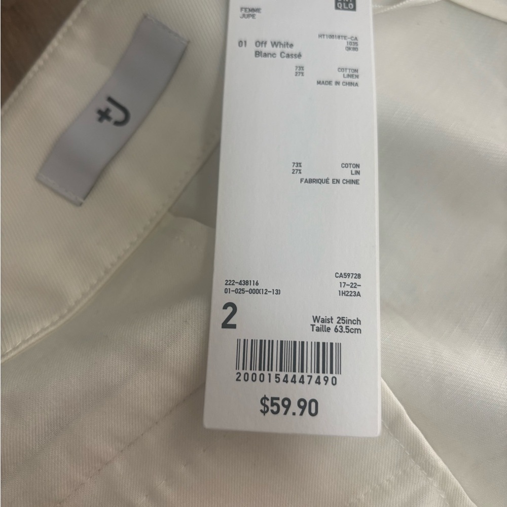Uniqlo x Jil Sander Linen-Cotton Blend Off White Wrap Skirt - Picture 6 of 7